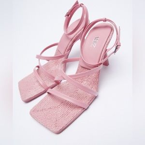 Zara Pink Leather Sandals SS 2021 - NWT